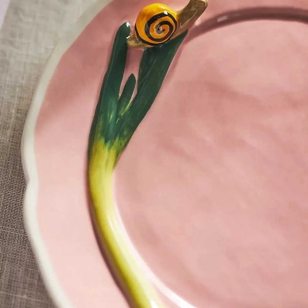 NWT Anthropologie Faye Dessert Plate Pink